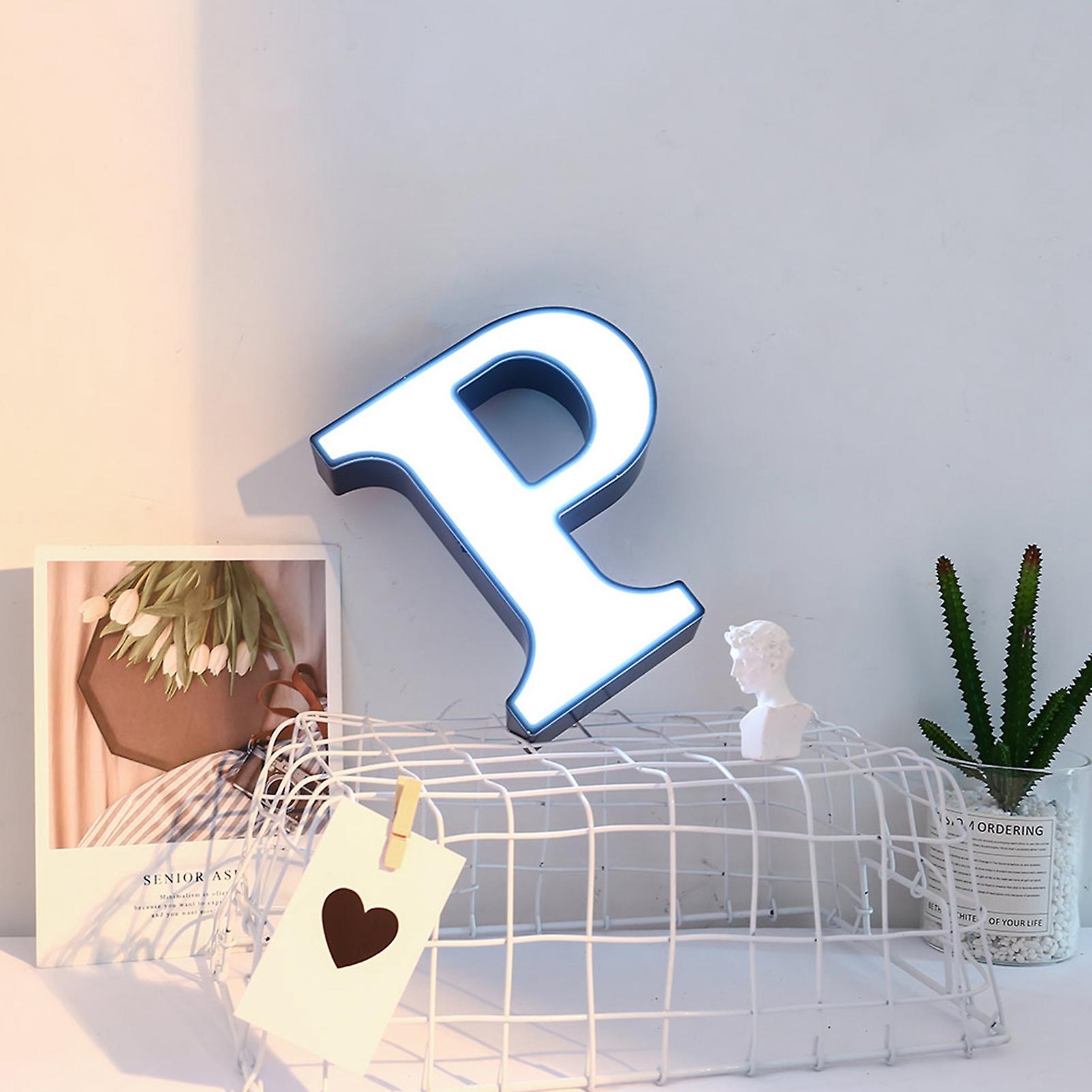 Plastic LED 26 English Alphabet Night Lamp Letter Shape Decoration Light for Birthday Propose ConfessionP White Light