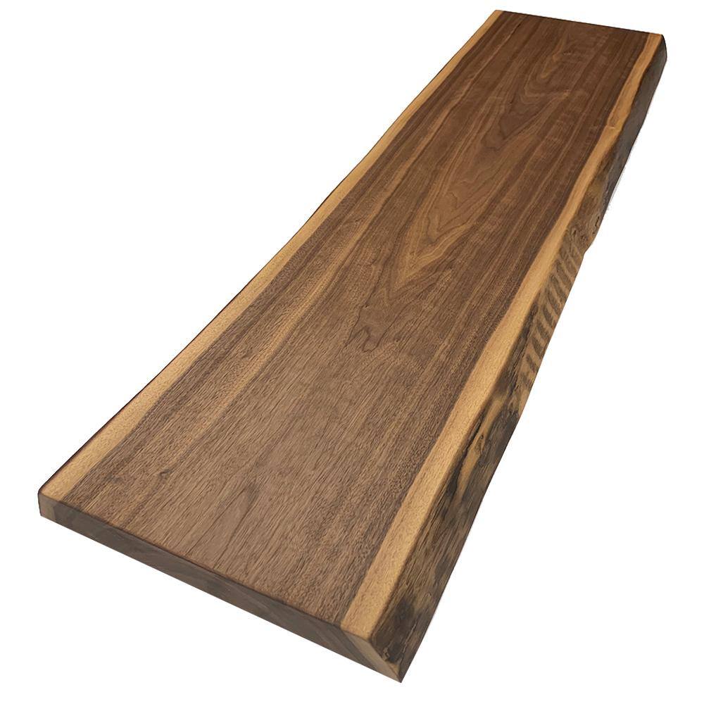 Swaner Hardwood 2 in. x 12 in. to 16 in. x 2 ft. Walnut Live Edge Sawn Board OL08140024WA