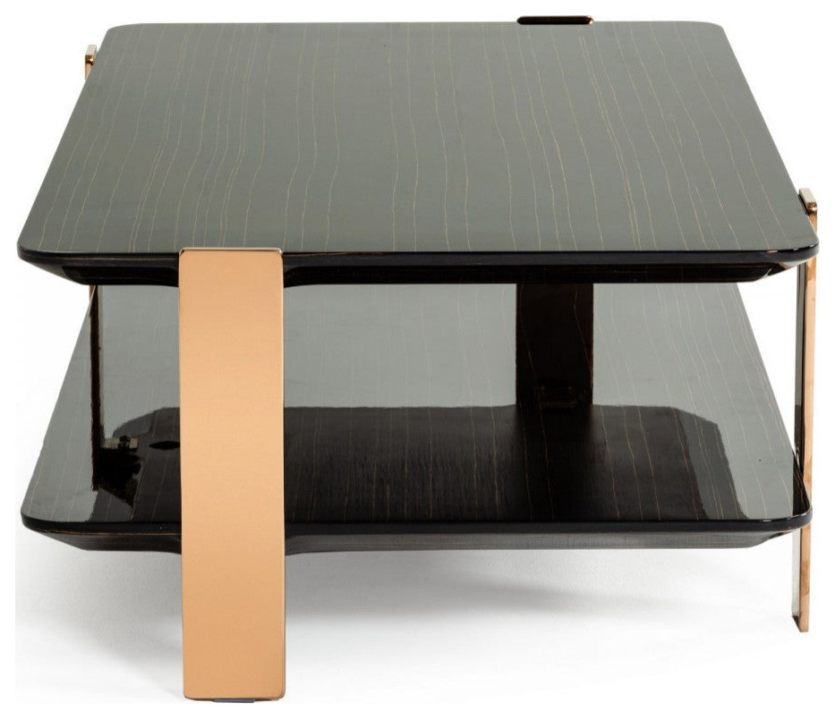 Sonja Modern Ebony and Rosegold Coffee Table   Contemporary   Coffee Tables   by Rustic Home Furniture Deco  Houzz