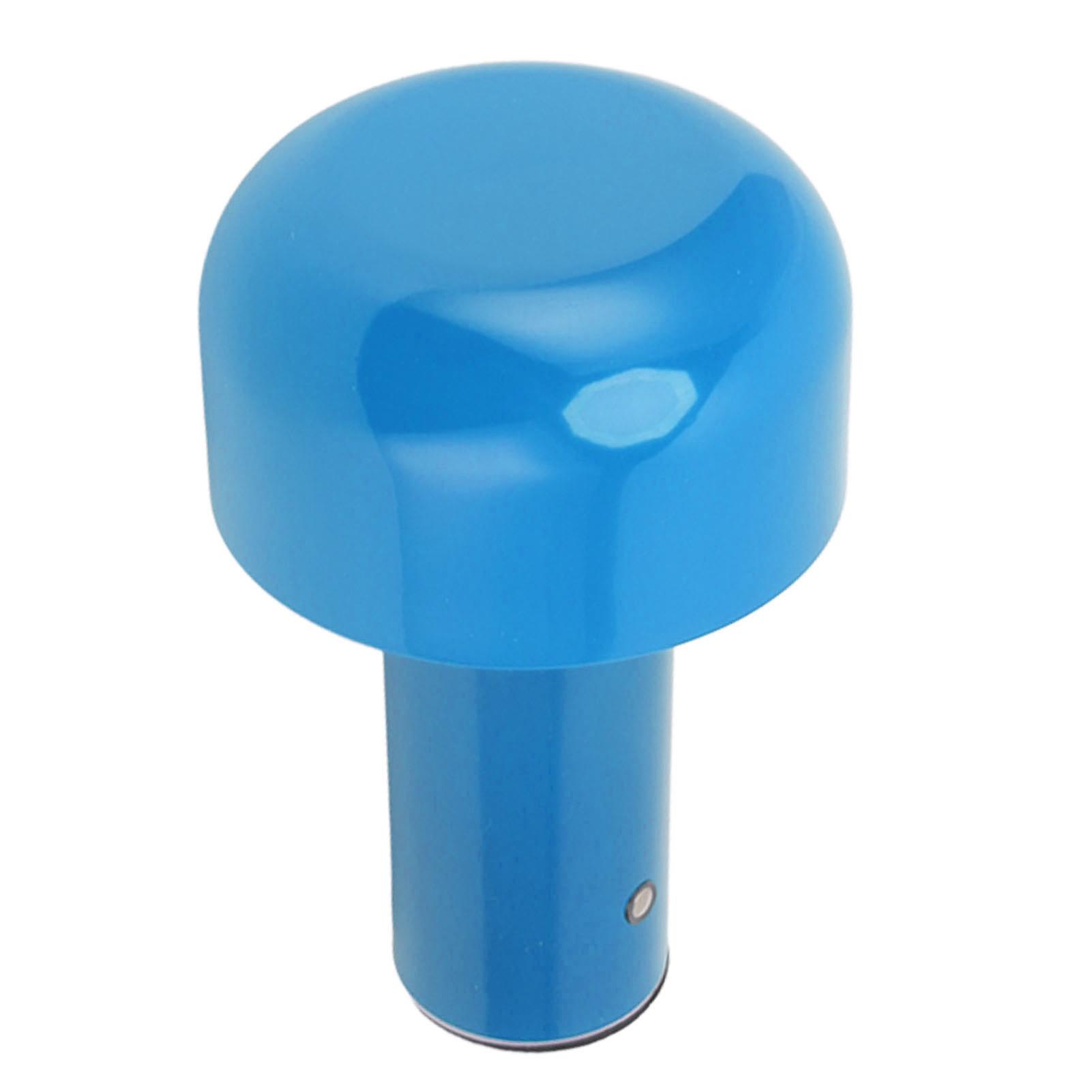 LED Desk Lamp Mushroom Design USB Charging 3 Color Temperature Touch Table Light for Restaurant Study Blue