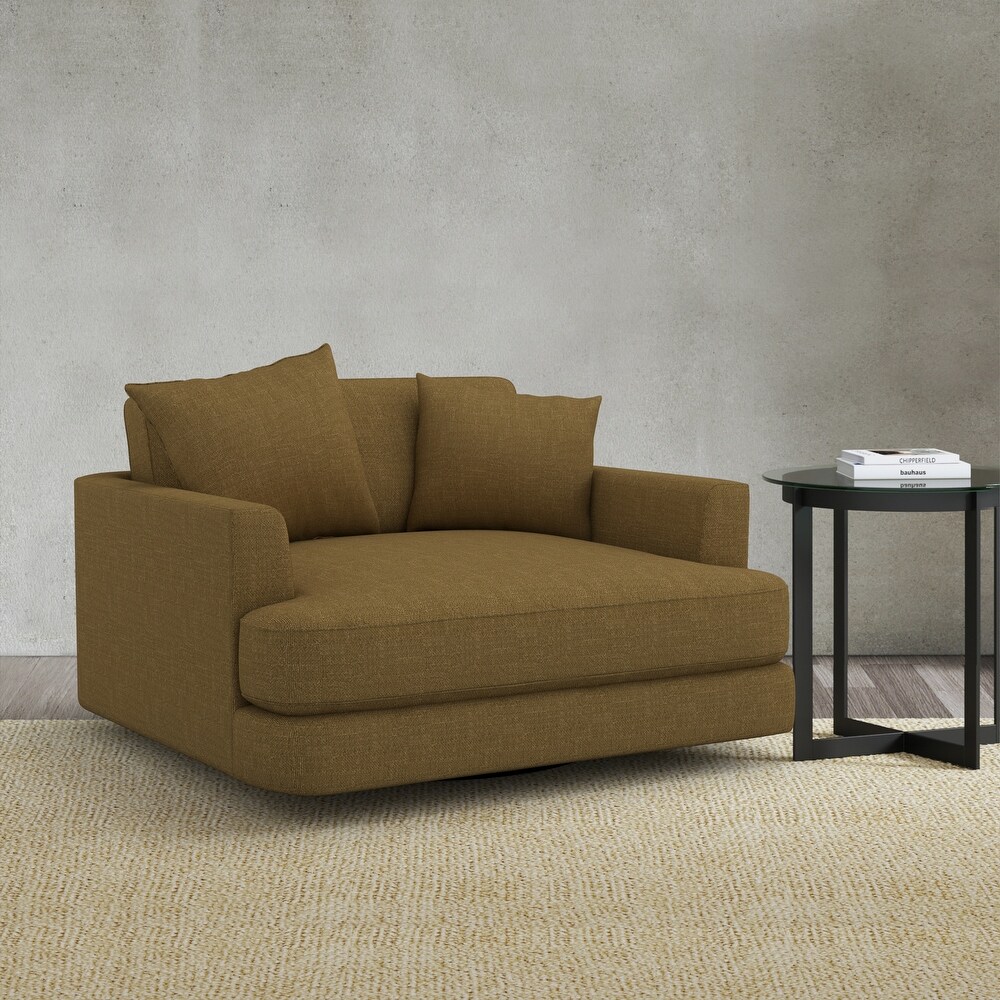 Nuvola Swivel chair in 100% Performance Linen Fabric