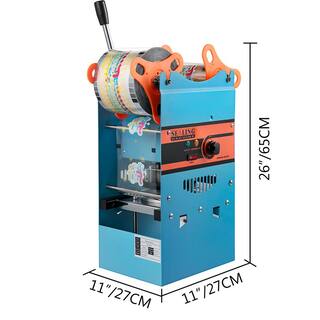 VEVOR Manual Tea Cup Sealer Machine 300-500 Cup per Hour 9095 mm Cup Diameter Boba Tea Sealing Machine for Restaurants Blue NFWY-802F110VPRA2V1