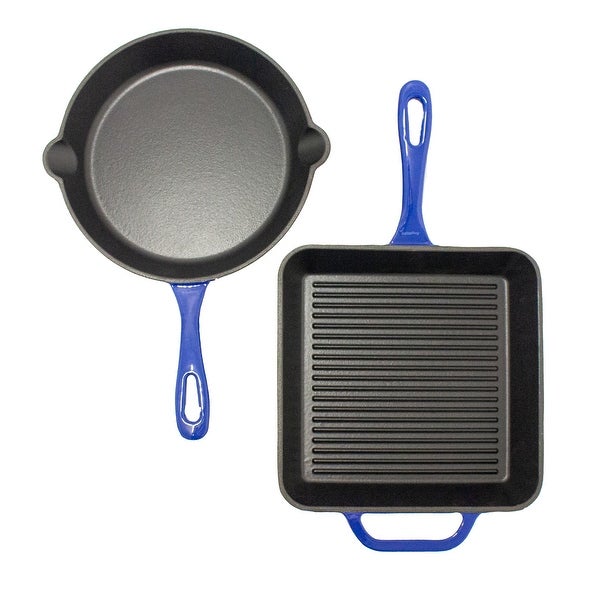 2pc Enamel on Cast Iron Set 10