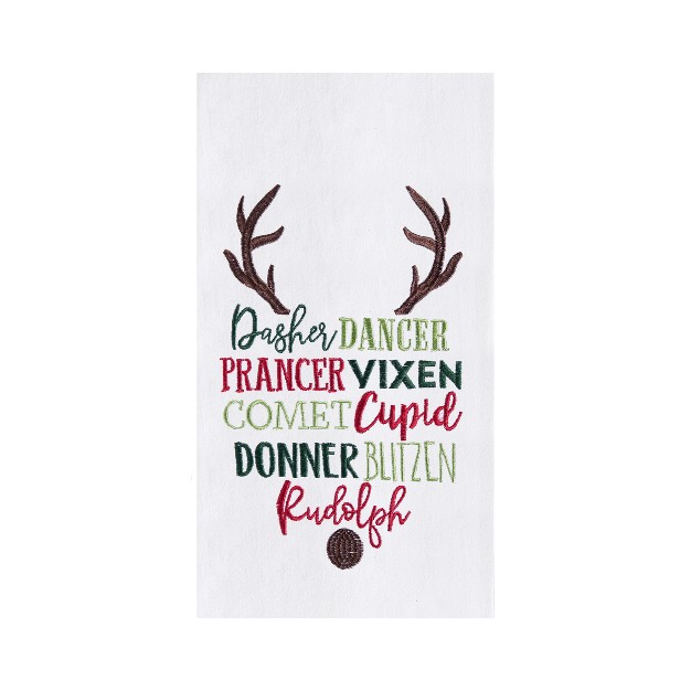C amp f Home Christmas Themed Reindeer Names Cotton Flour Sack Kitchen Dish Towel Decor Decoration 27l X 18w In