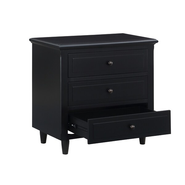 Modern Nightstand with 3 Drawers - - 36862574