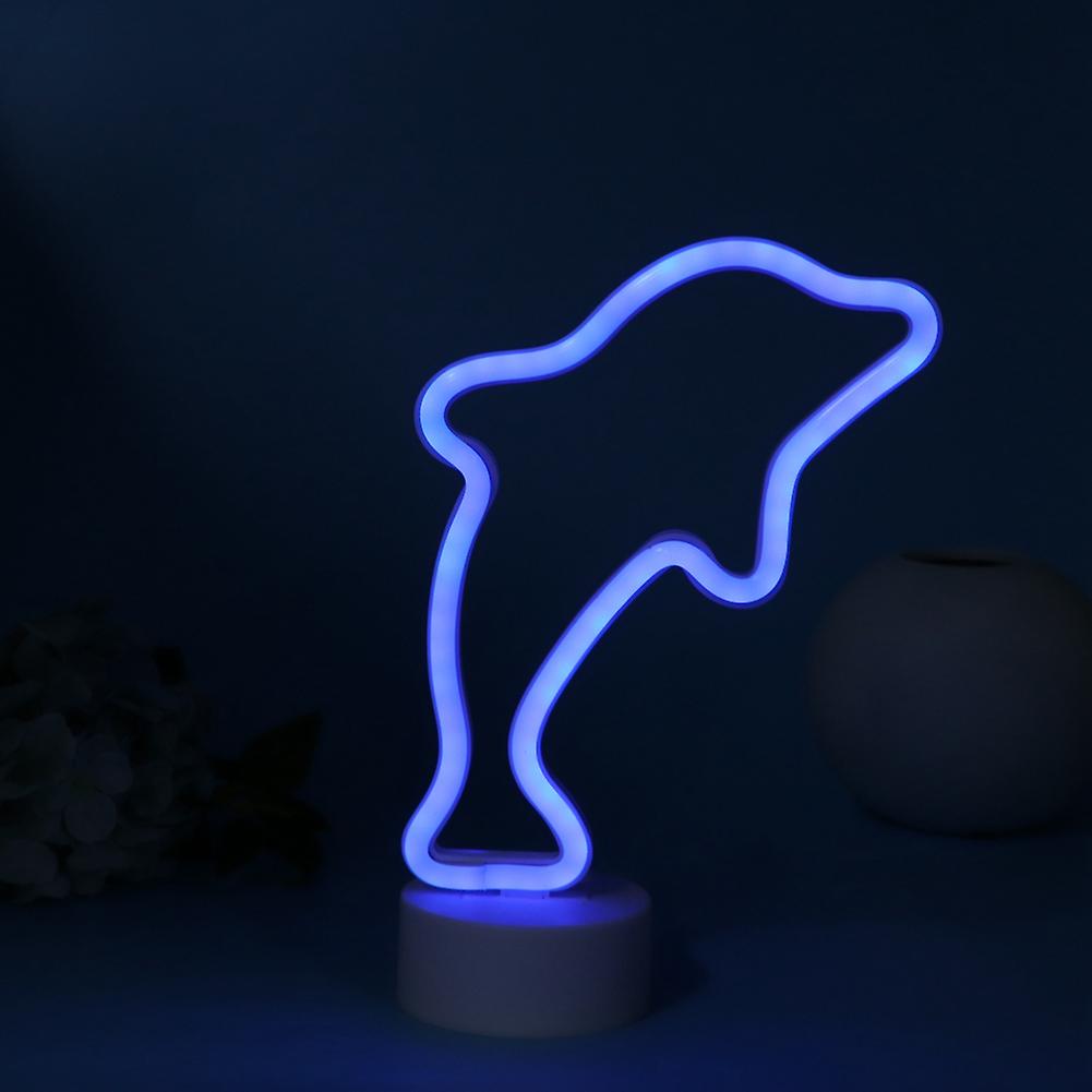 Dolphin Shaped Led Neon Light Waterproof Small Night Light Lamp For Room Decor