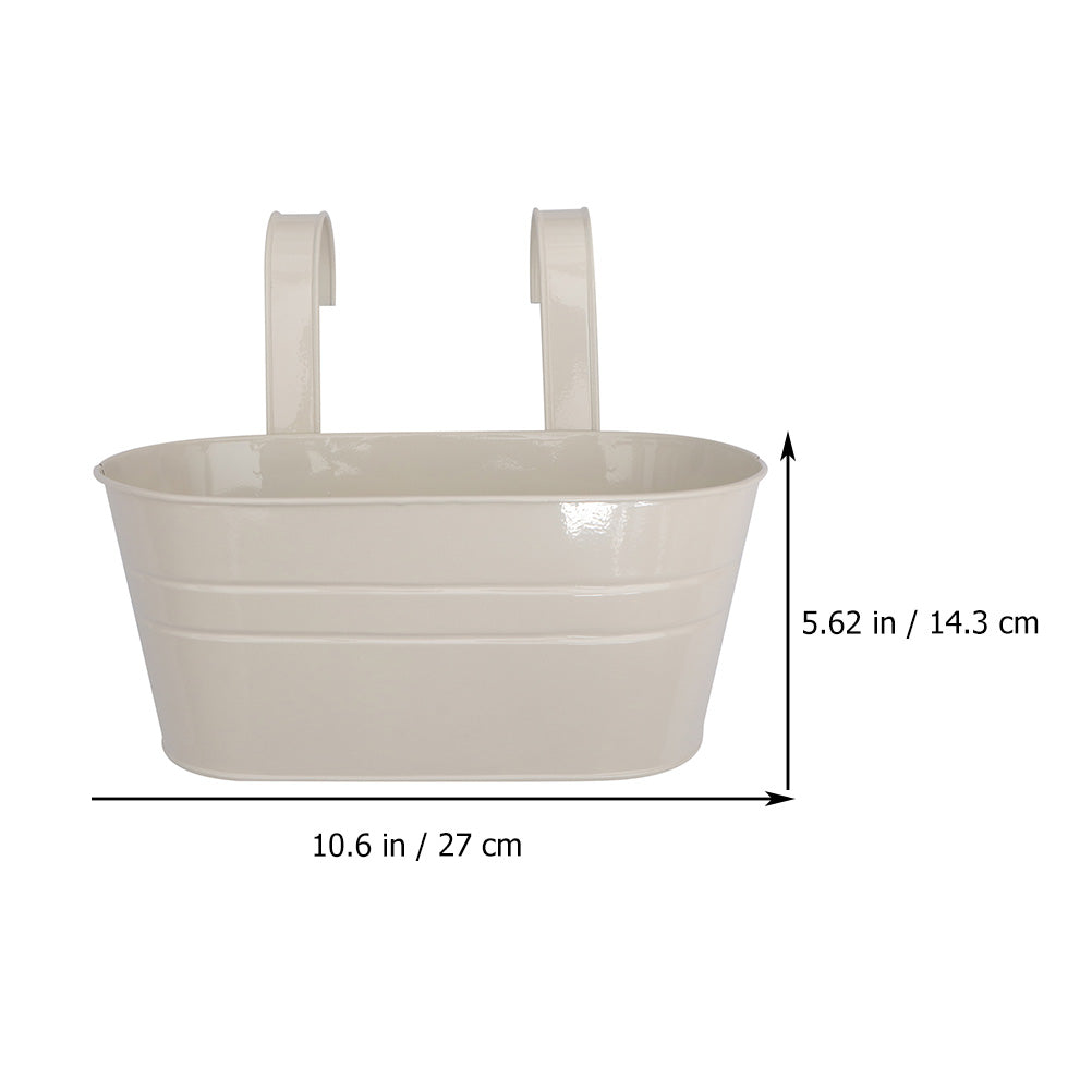 Frcolor Flower  Hanging Planter Pots Bucket Balcony Railing Pot Metal Plant Fence Basket Box Window Holder Planters Iron Garden