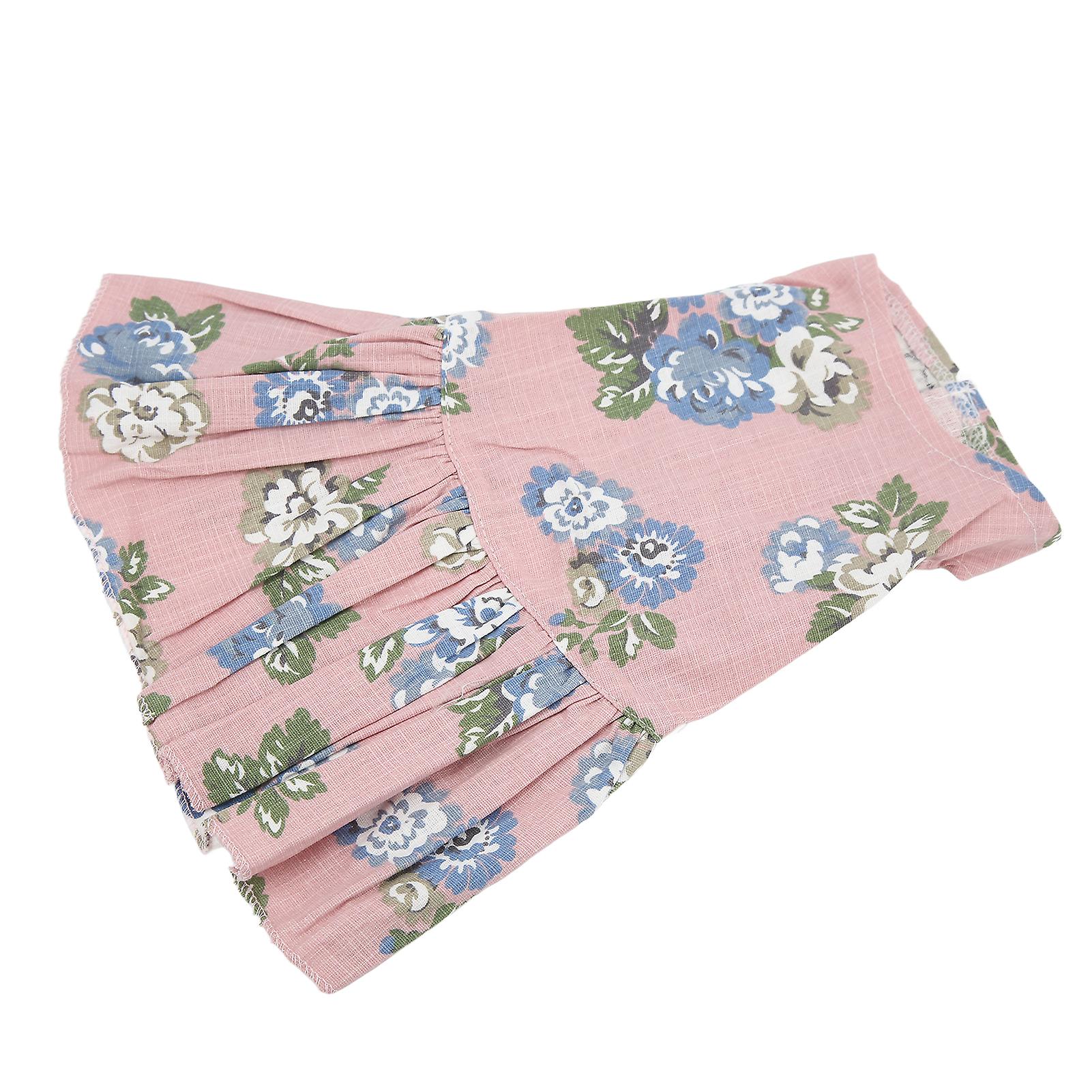 Dog Summer Dress Cute Flower Printed Dog Skirts For Dogs Cats Rabbits Small Petsnational Fragrance Pink Xl