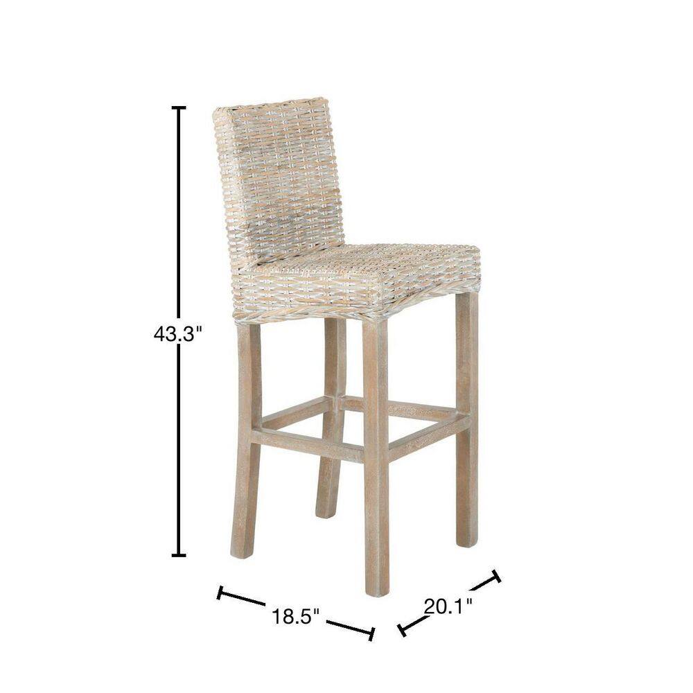 SAFAVIEH Tobie 43.31 in. Light Gray Bar Stool BST6500B