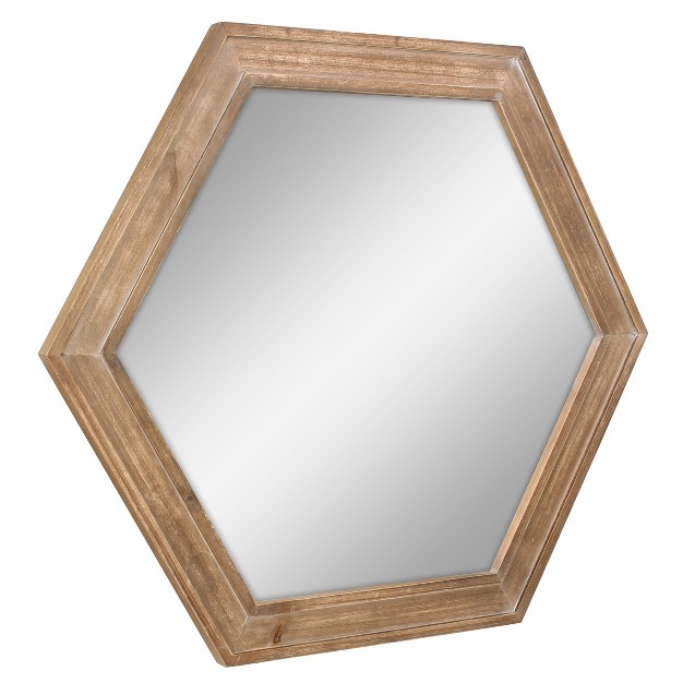 X 20 7 quot Wooden Hexagon Wall Mirror Brown Stonebriar Collection