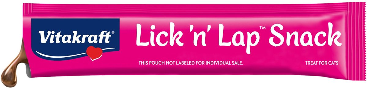 Vitakraft Lick 'n' Lap Creamy Salmon Low Calorie Interactive Wet Cat Treat， 0.42-oz tube， case of 20