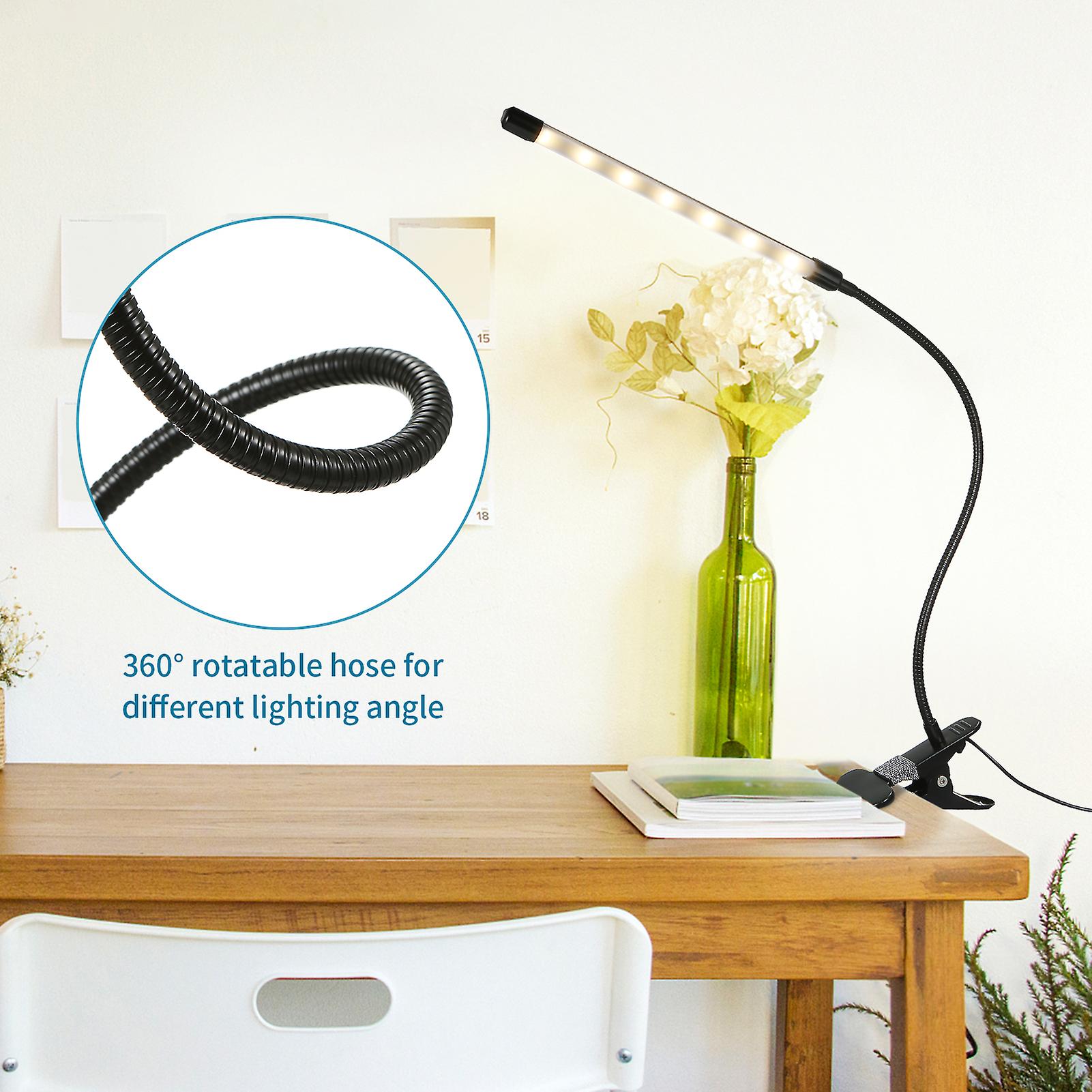 Leds Clip-on Desk Lamp Dimmable Reading Light 3 Lighting Modes and 10 Brightness Levels Flexible Lighting Angle For Bed Headboard Office Workbench No.26