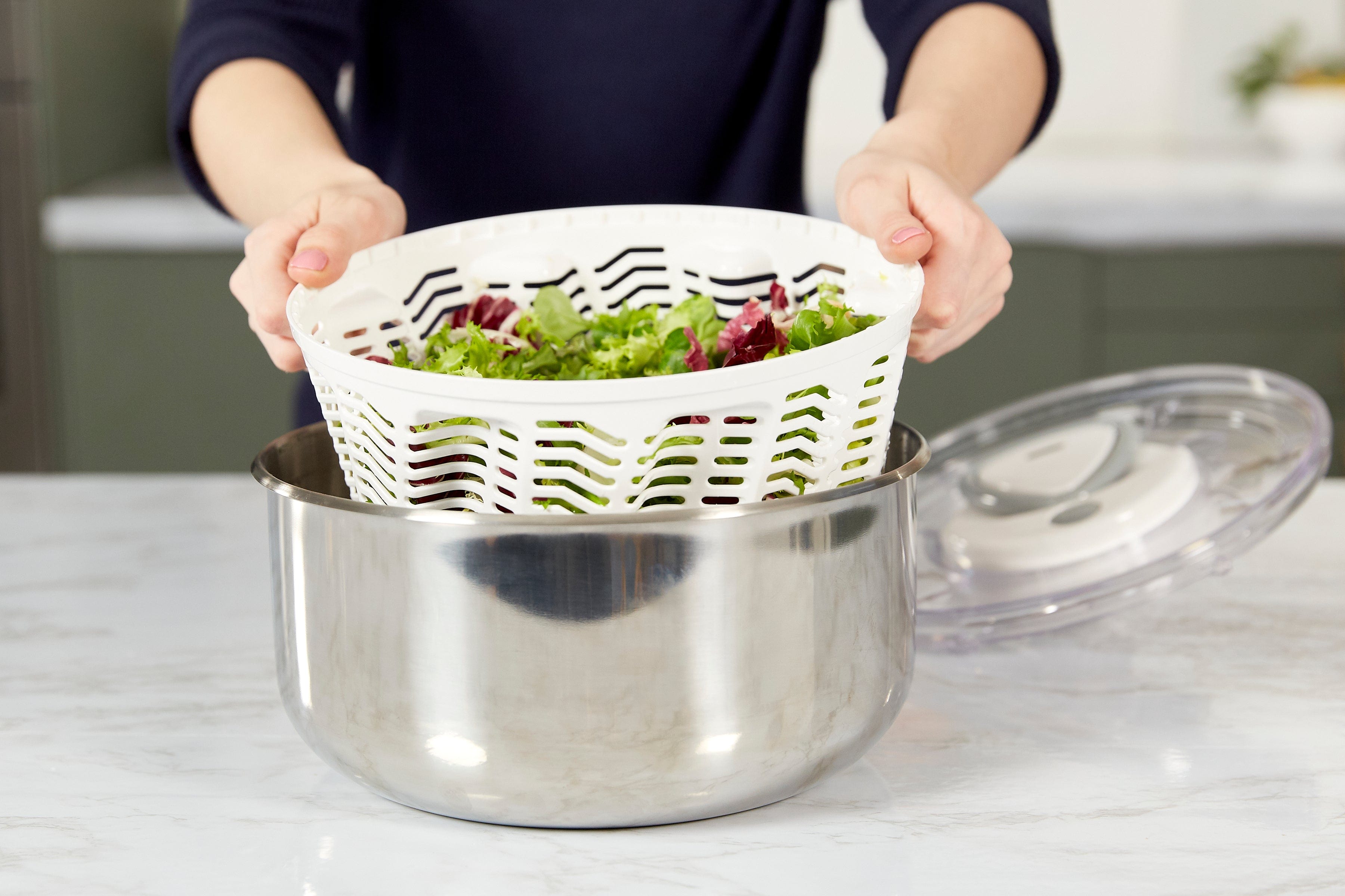 Easy Spin 2 Stainless Steel Salad Spinner