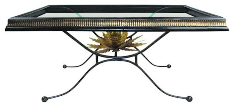 Black Wrought Iron Artichoke Coffee Table Ornate Gold Cocktail Baroque   Traditional   Coffee Tables   by My Swanky Home  Houzz