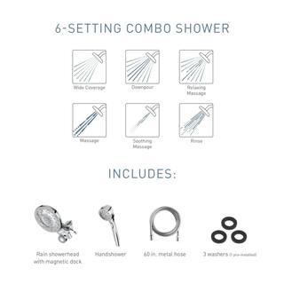 MOEN Attract with Magnetix 6-spray 6.75 in. Dual Shower Head and Adjustable Handheld in Chrome 26008