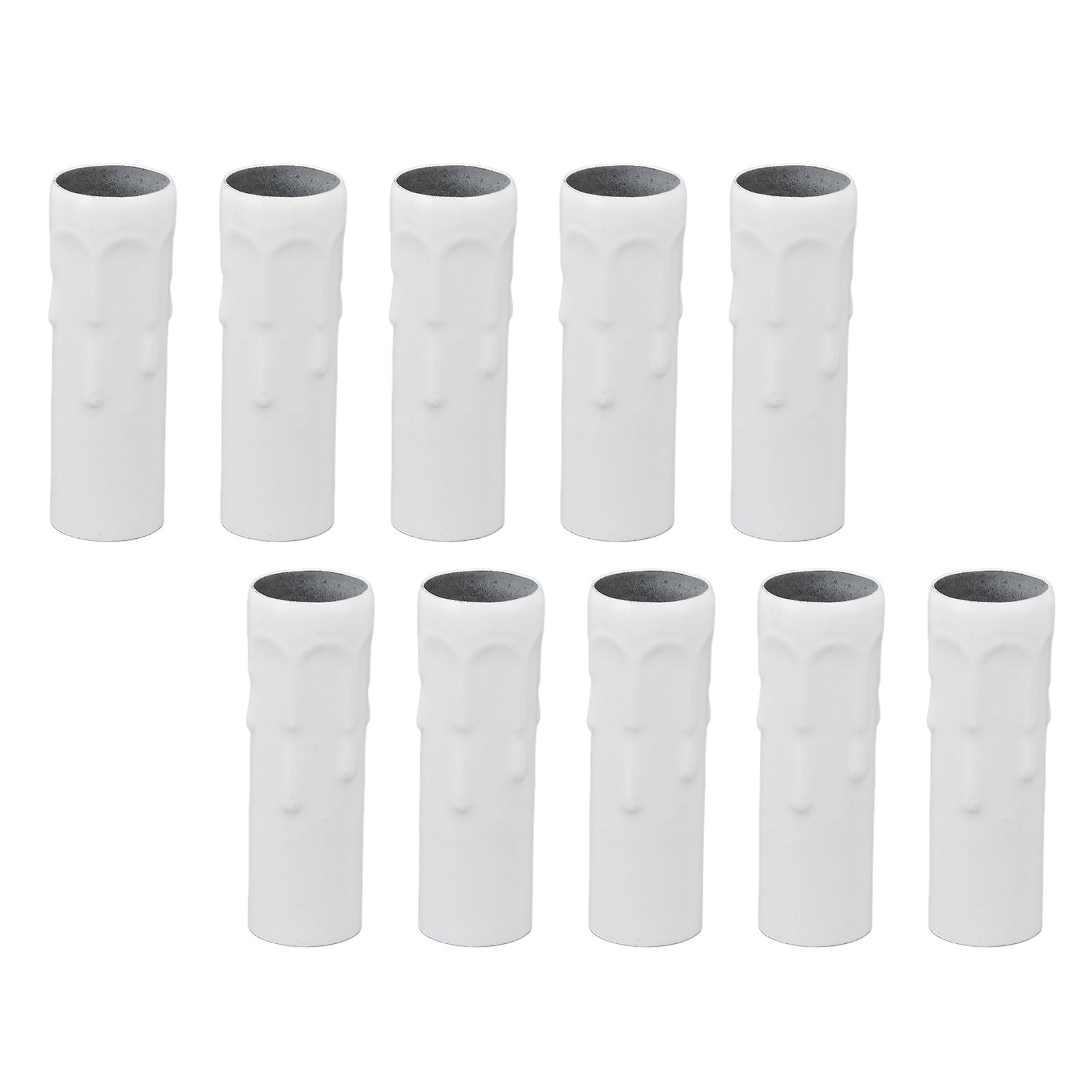 10Pcs E14 Metal Tube for Candle Lamp Holder Lamp Base Lighting Accessories 25x80mm White