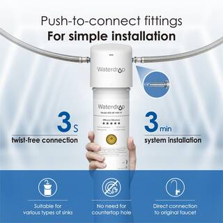 Waterdrop 16000 Gal. 0.01 m Long Last Ultra Filtration Under Sink Water Filter System Direct Connect To Kitchen Faucet B-WD-15UAW-UF