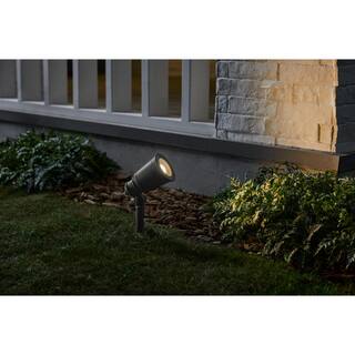 Hampton Bay Cann River Low Voltage 420 Lumens Silver Hardwired Integrated LED Outdoor Spotlight with Clear Glass HSP2301LX-02ZC