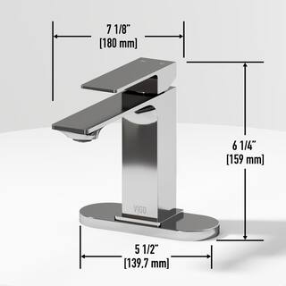 VIGO Dunn Single-Handle Single Hole Bathroom Faucet with Deck Plate in Chrome VG01054CHK1