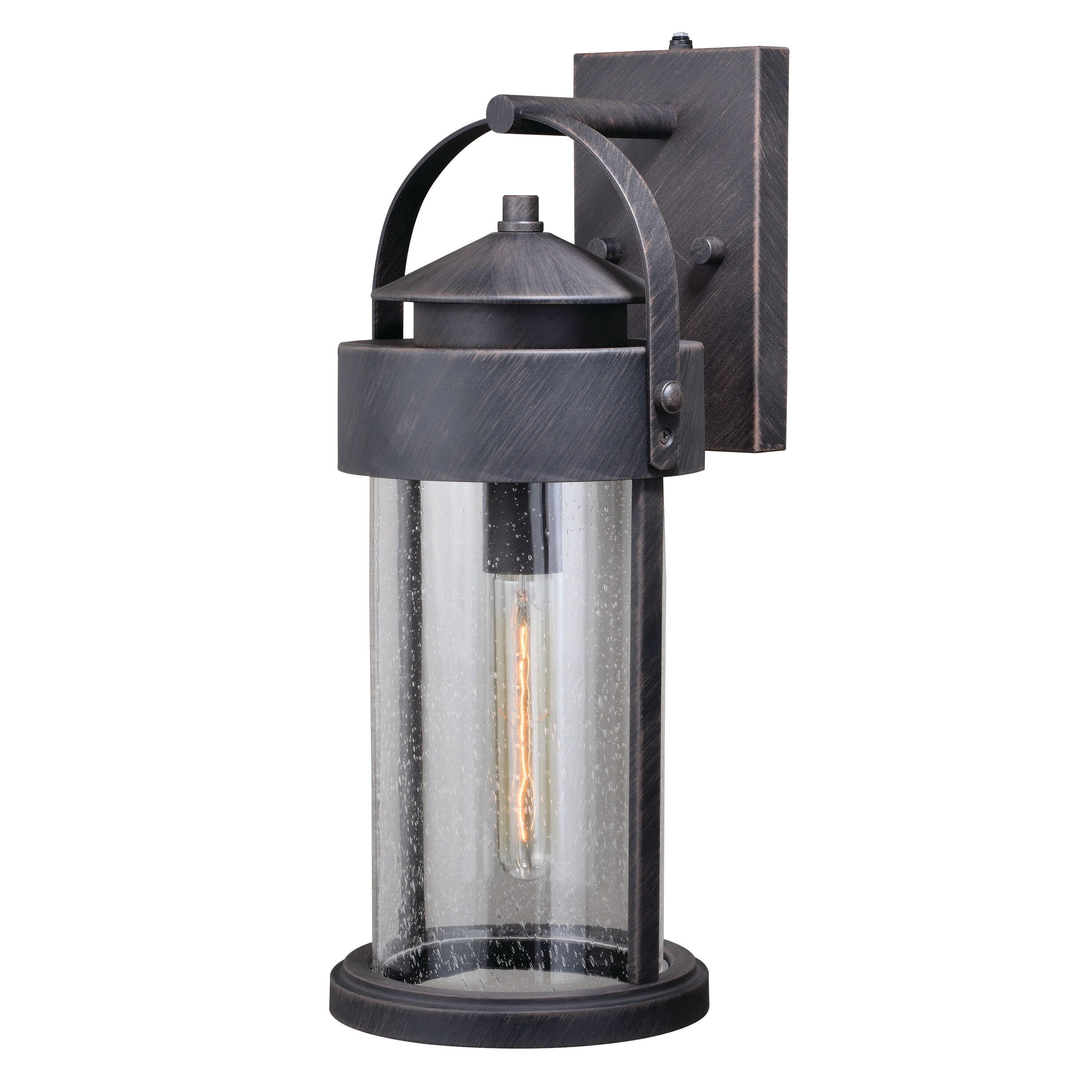 Cumberland 1 Light Dusk to Dawn Bronze Rustic Outdoor Wall Lantern Clear Glass - 8-in W x 19.75-in H x 9-in D Shopping - The Best Deals on Outdoor Wall Lanterns | 26685208