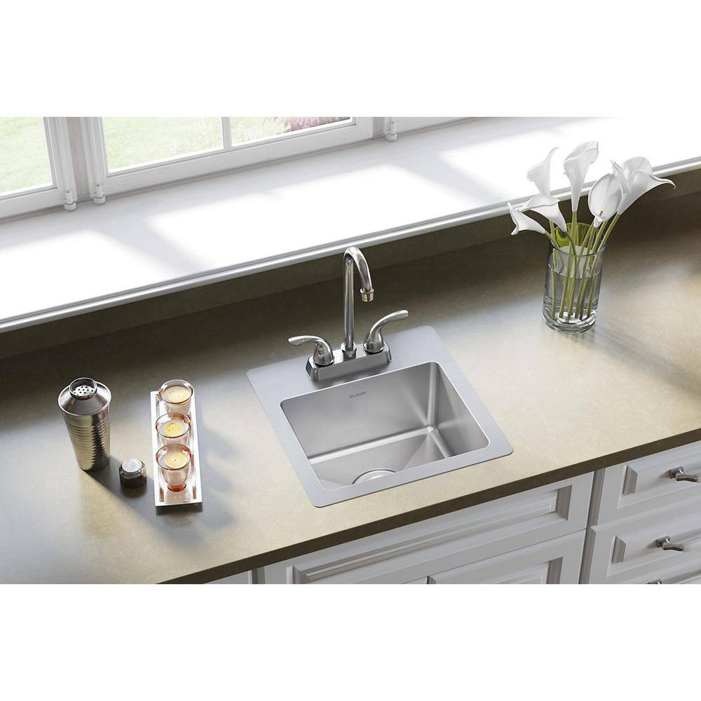 Elkay Crosstown 15 in. Drop inUndermount Single Bowl Stainless Steel 20 Gauge Bar Sink HDSB151572F