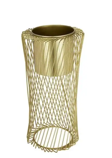 Smooth Brass Plating Metal Planter Set Of Three Golden Planter For Indoor Balcony Living Room Drawing Room