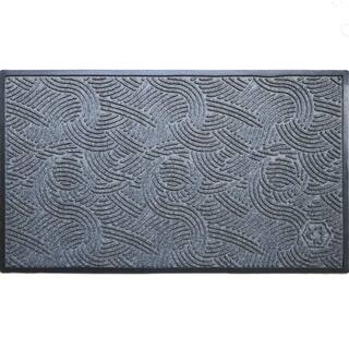 Bungalow Flooring 5 ft. W x 3 ft. L Grey Ash Polyester Rubber Garage Flooring Mat 185730035