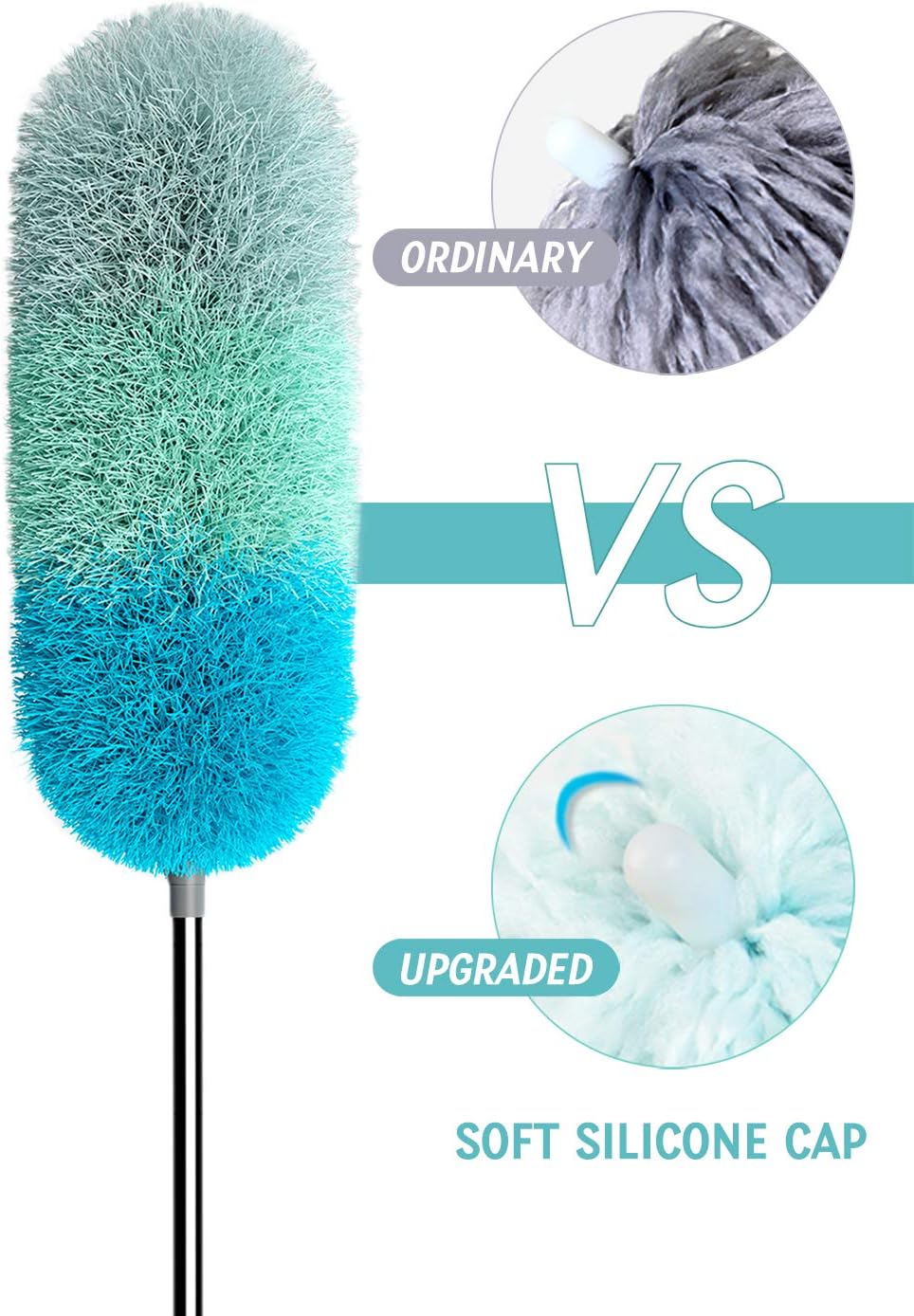 BOOMJOY Microfiber Feather Duster with Extendable Pole, 100