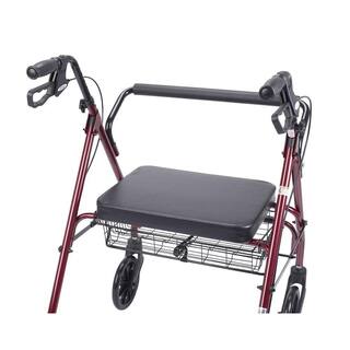 Drive Medical Heavy Duty Bariatric Rollator Rolling Walker with Large Padded Seat Red 10215RD-1