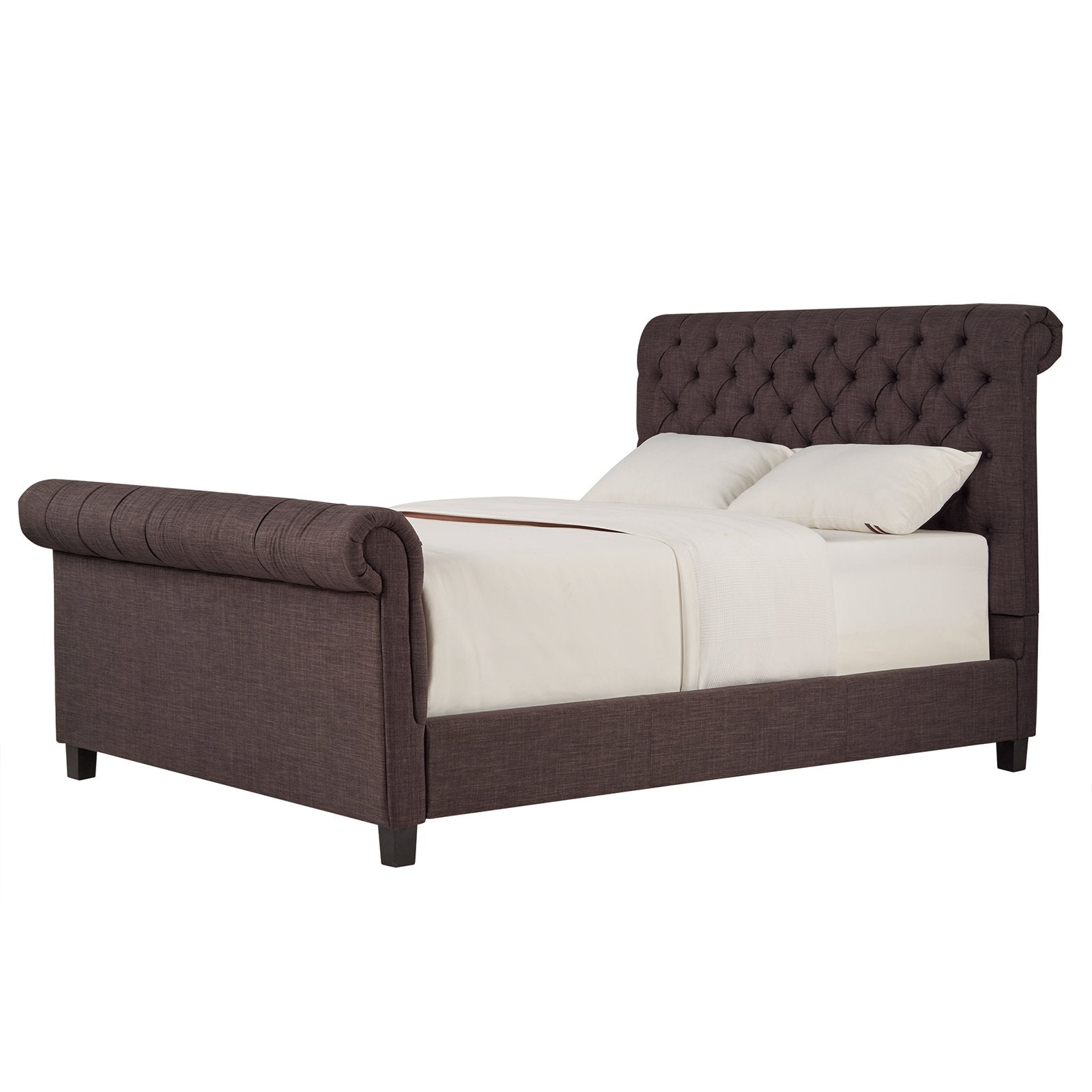 Weston Home Ellesmere Tufted Upholstered Sleigh Bed