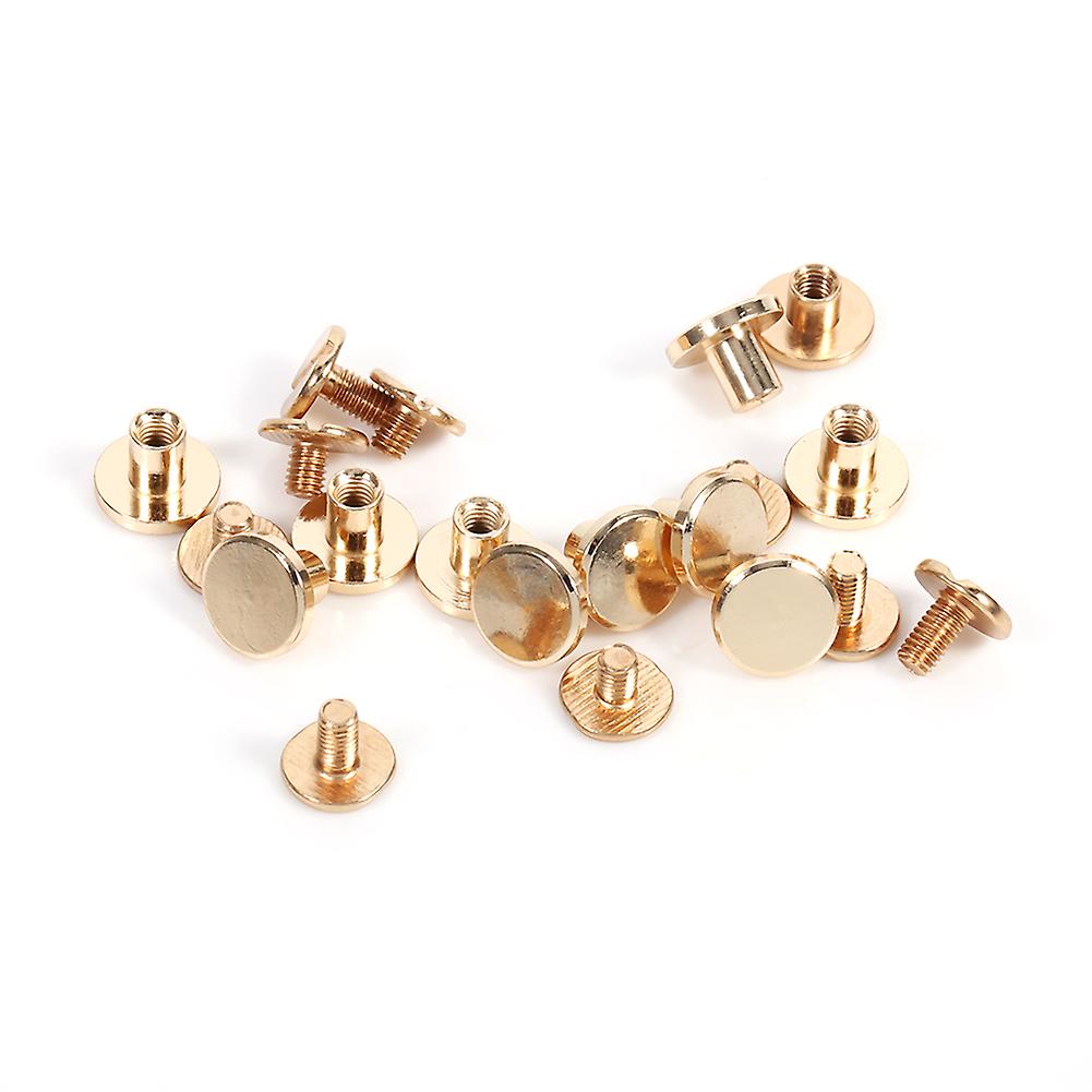 10sets 5/6.5/8mm Solid Brass Button Stud Screw Nail Screwback For Leather Rivet Belt Diy Gold