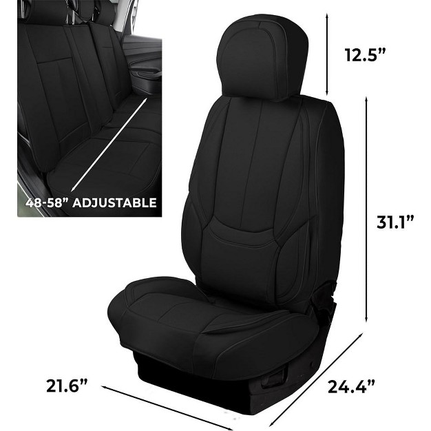 Zone Tech Car Leather Seat Covers For Front And Rear Seats Fully Covered Set Of 5 Universal Fit Waterproof Fine Seat Protectors