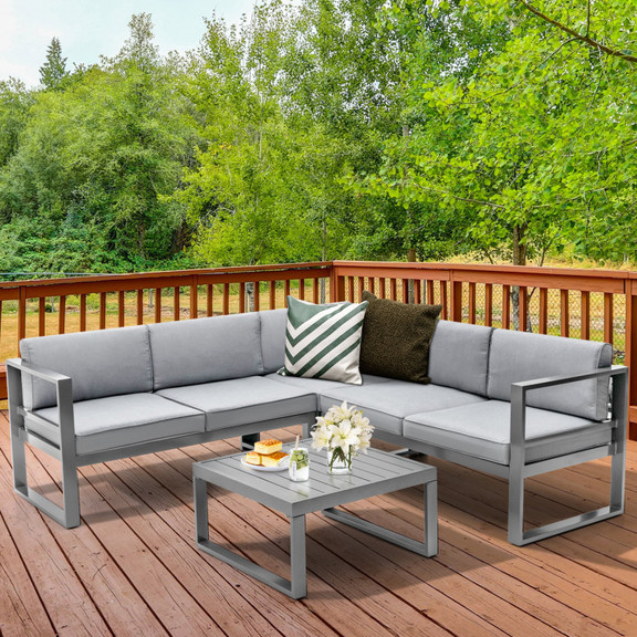 Costway 45698123 4 Pieces Aluminum Patio Furniture...