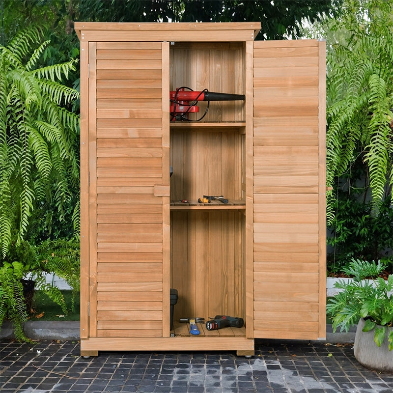 Canada Only - 63'' Tall Wooden Garden Storage Shed in Shutter Design