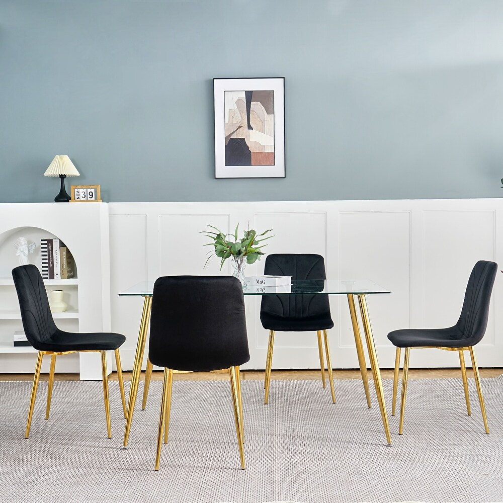 Modern simple light luxury dining chair set of 4