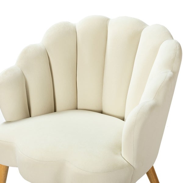 Eleanora Morden Scalloped Velvet Arm Chair with Tufted Back by HULALA HOME