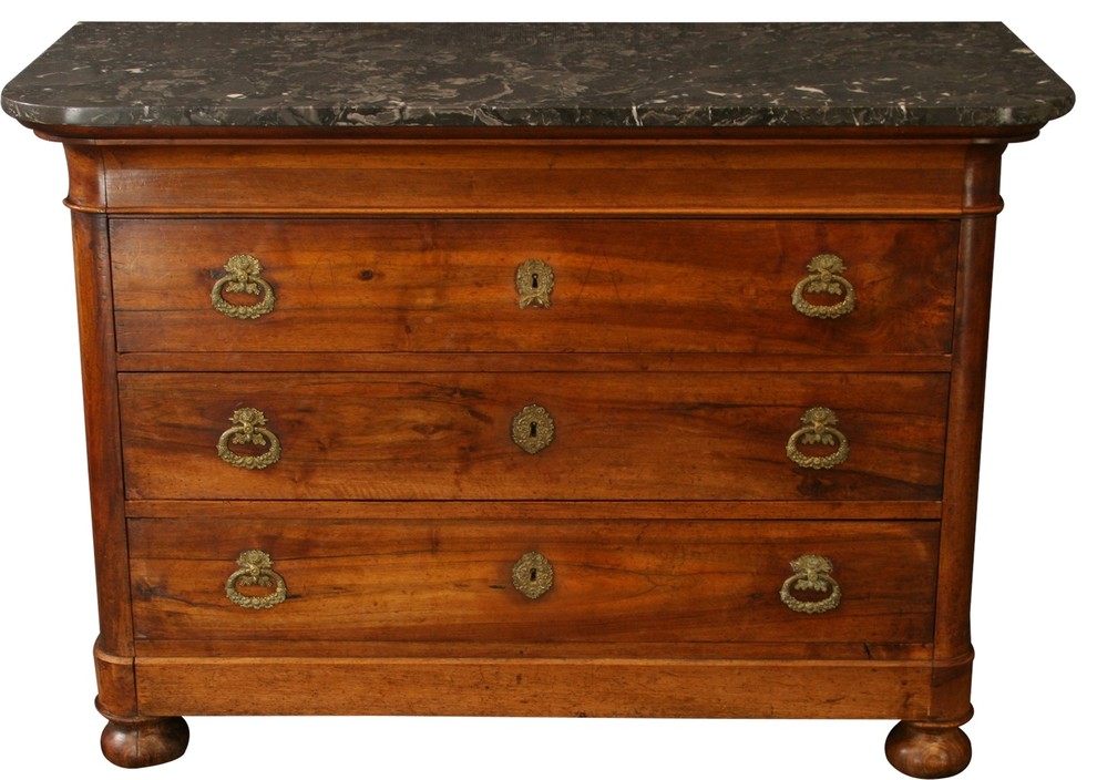 Consigned 1800 Antique Chest of Drawers Directoire Style Walnut  3Drawer   Traditional   Accent Chests And Cabinets   by EuroLuxHome  Houzz