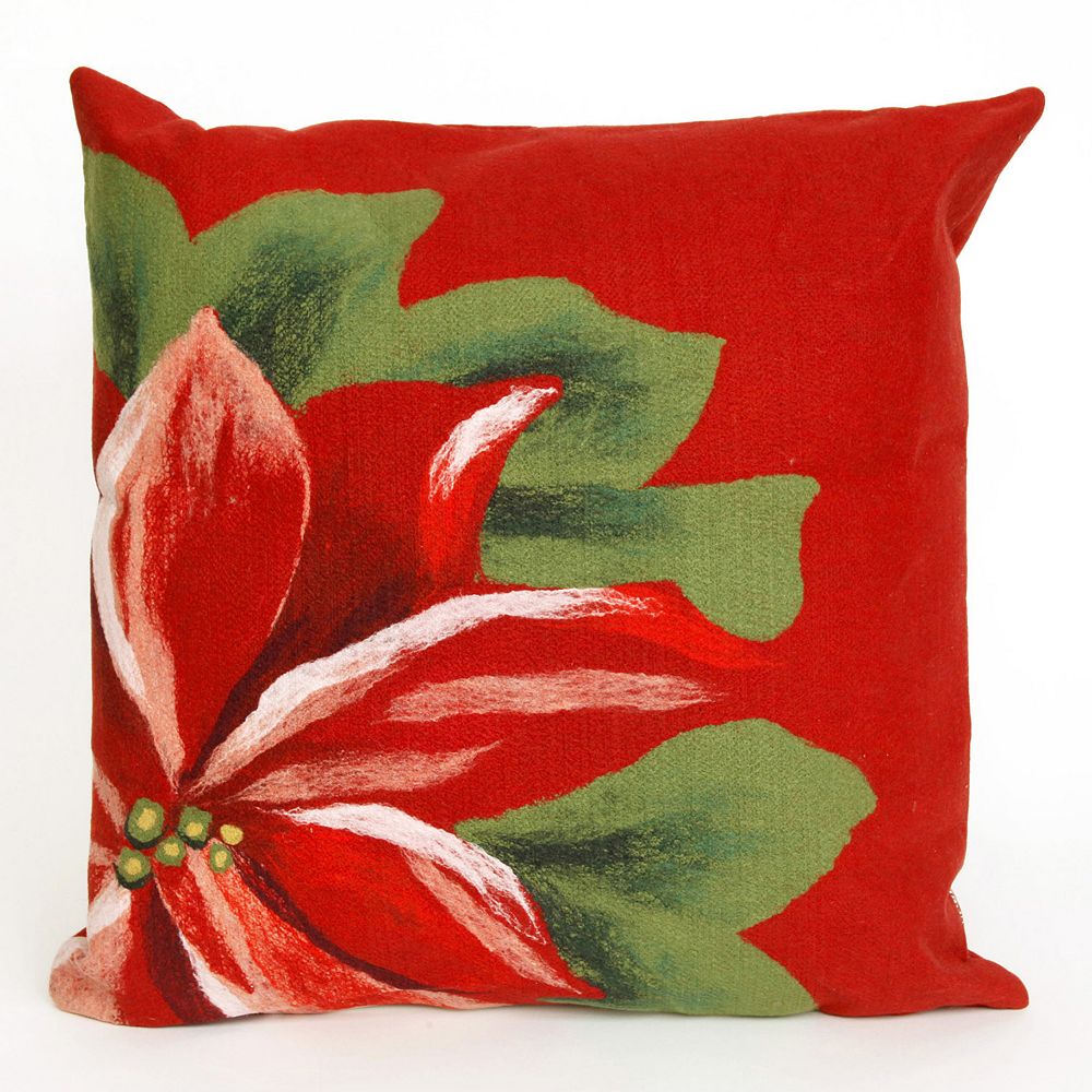 Liora Manne Visions II Poinsettia Indoor Outdoor Throw Pillow