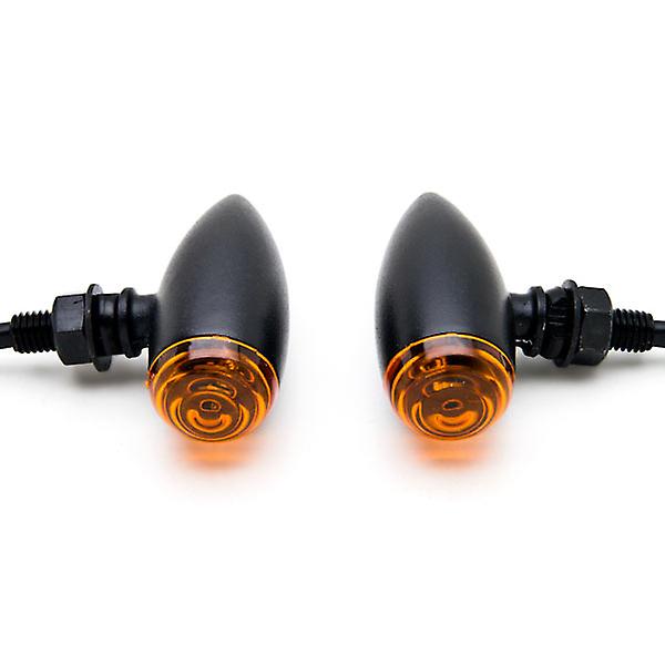 Motorcycle 2 pcs Black Amber Turn Signals Lights Compatible with Harley Davidson Electra Glide Classic