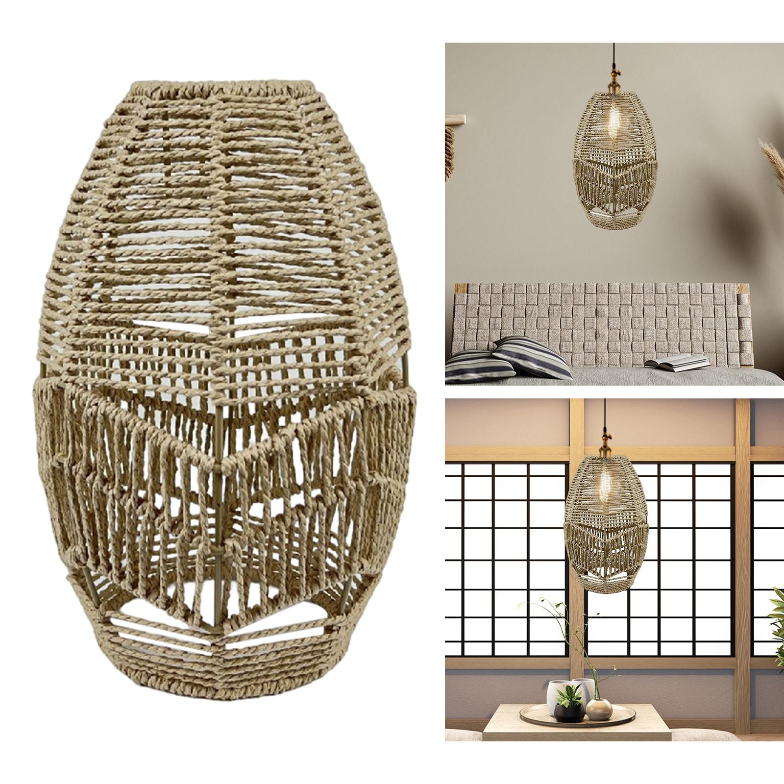 Pendant Lamp Shade Wicker Woven Lampshade for Room Bedroom B