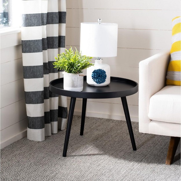 Fritz Round Tray Side Table Black Safavieh