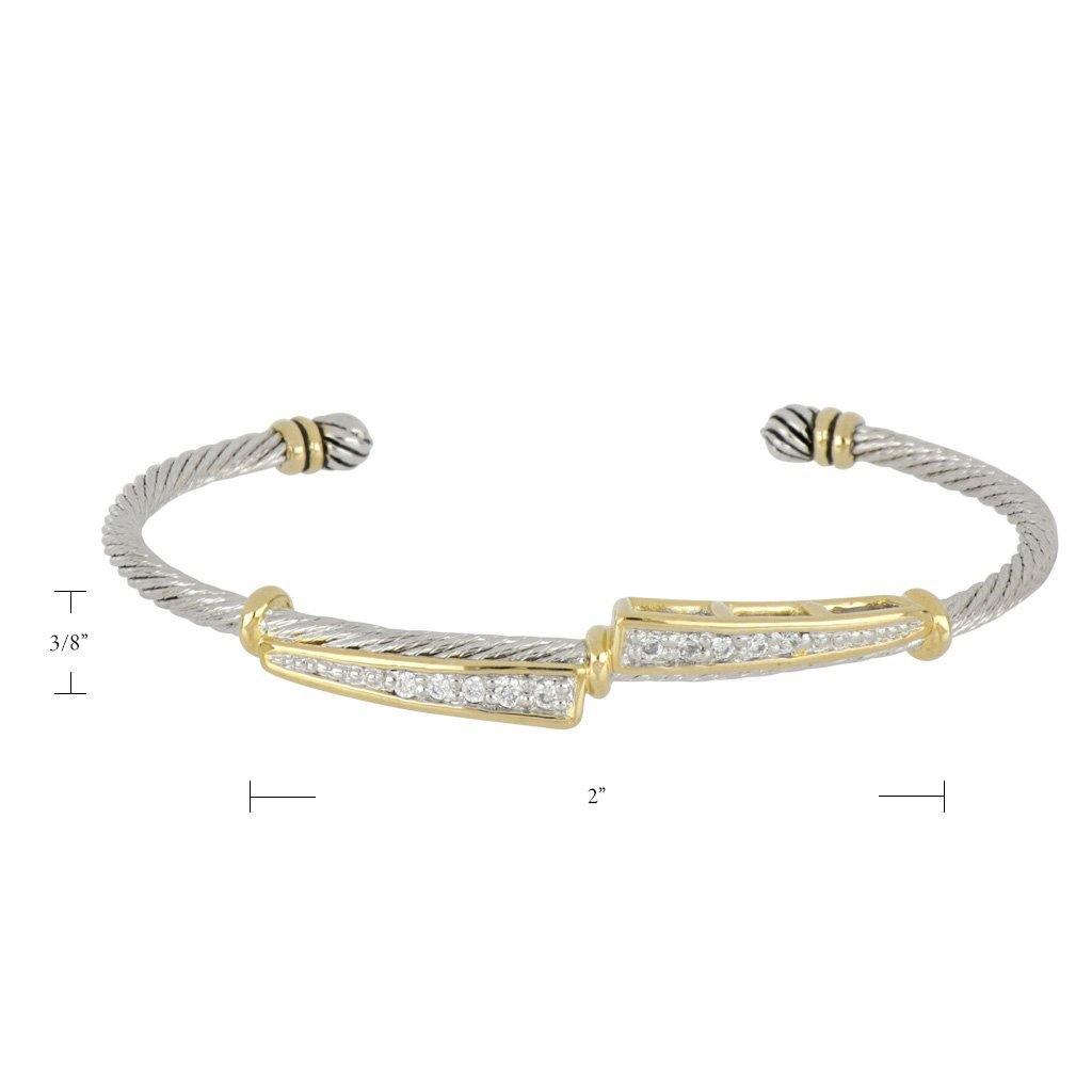 John Medeiros  Celebration Petite Pavé Duel Channel Wire Cuff Bracelet