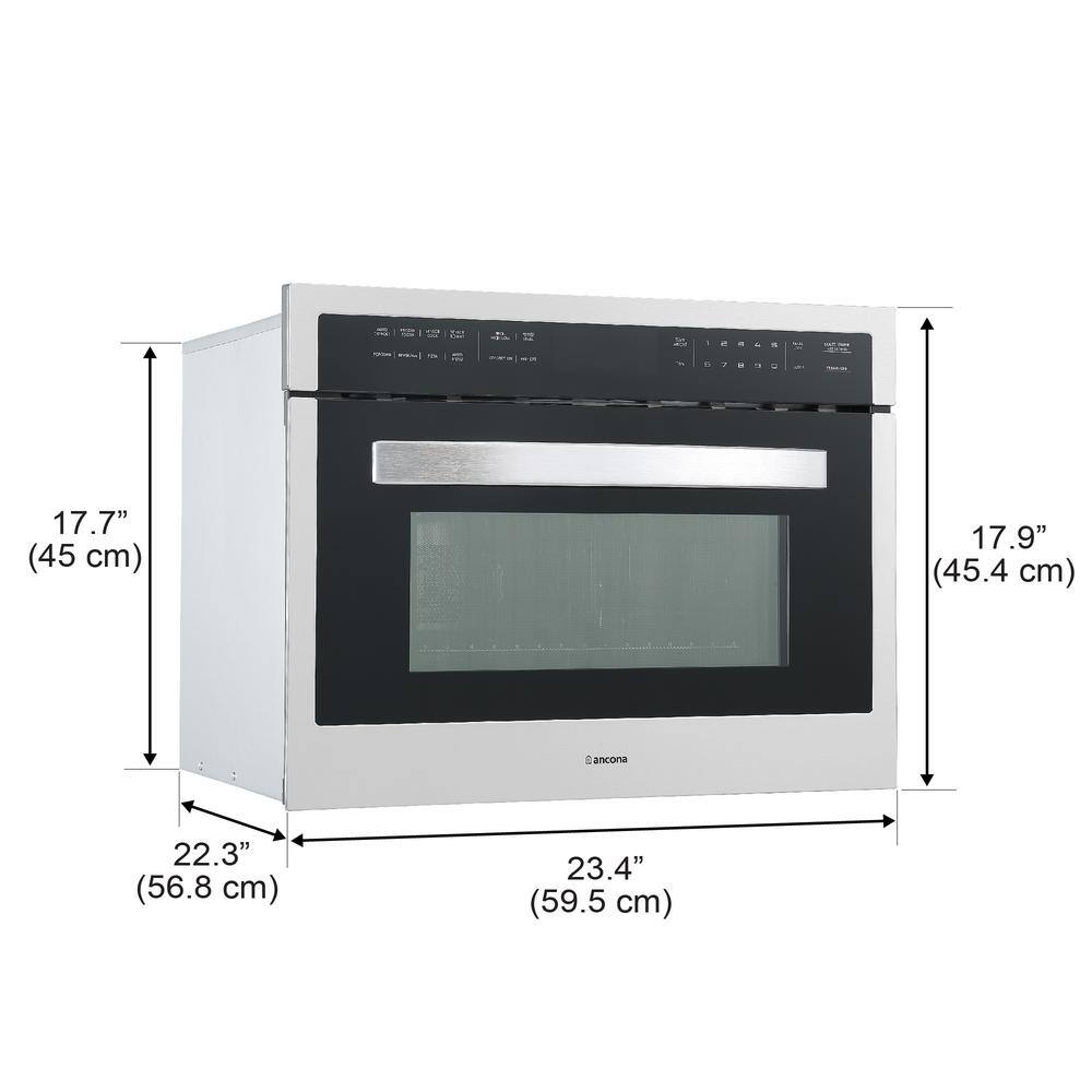 Ancona 24 in. Built-In Speed Combination Single Electric Wall Oven and Microwave Oven in Stainless Steel AN-2710SS