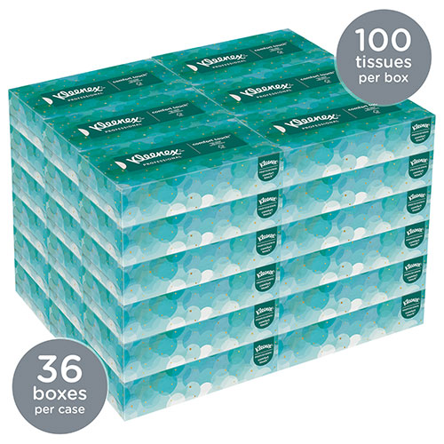 Kimberly-Clark Kleenex Professional Facial Tissue for Business (21400) | Flat Tissue Boxes， 36 Boxes