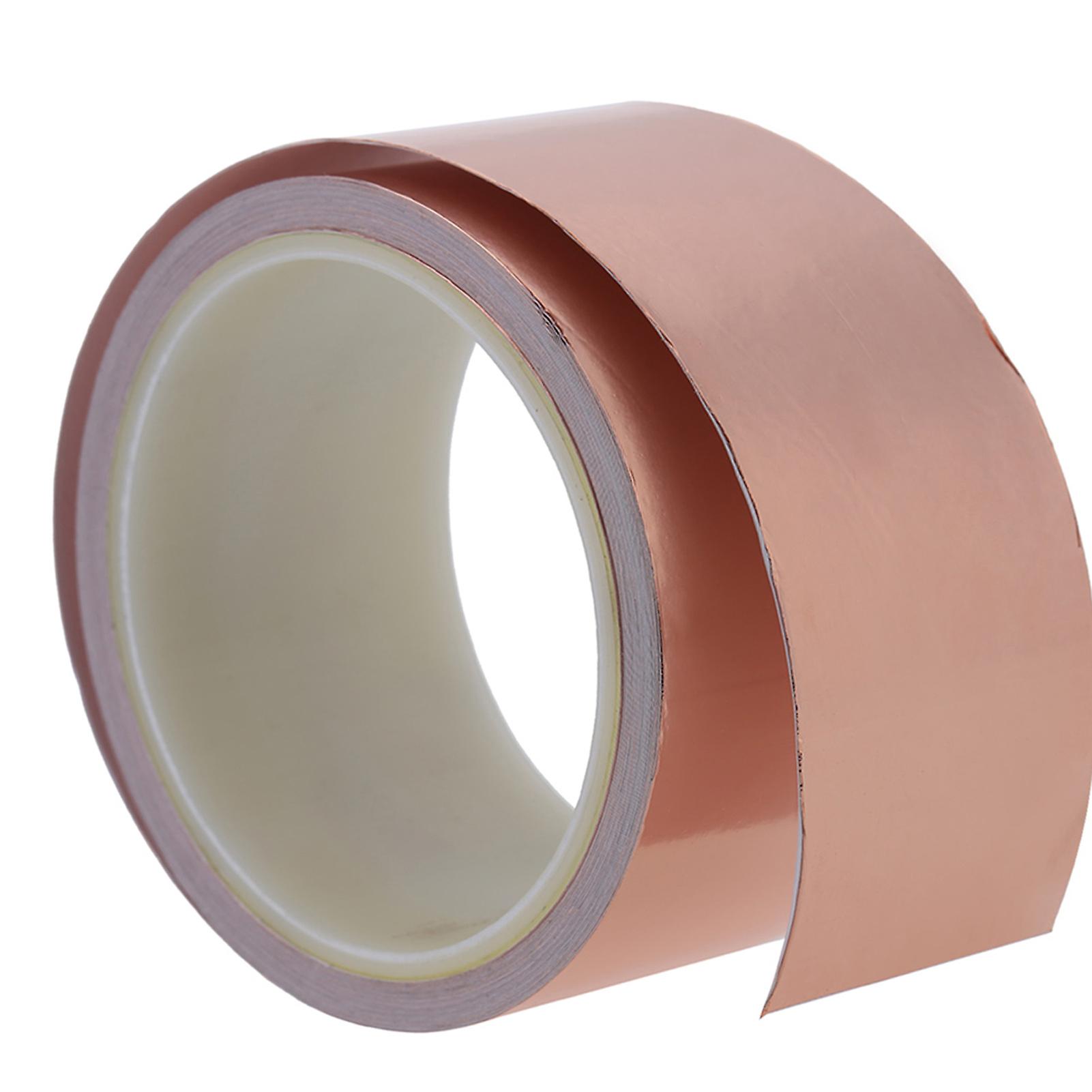 50mm * 10m One Side Copper Foil Tape Emi Shielding Single Conductive Adhesive For Guitar