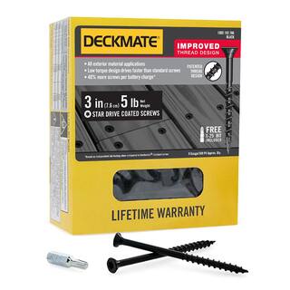 Deckmate #9 3 in. Black Exterior Self-Starting Star Drive Flat-Head Deck Screw 5 lbs.-Box (365-Piece) 115926