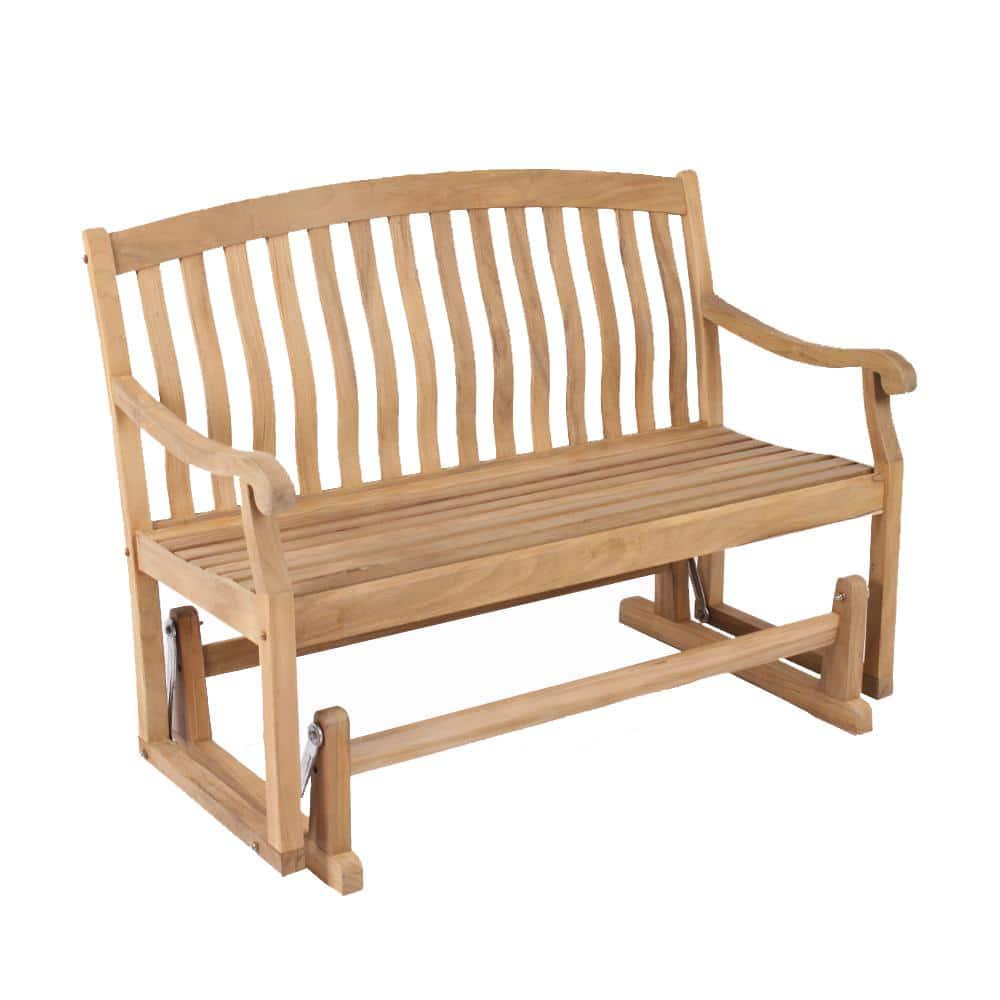 Cambridge Casual Colton Natural Teak Wood Outdoor Glider Bench