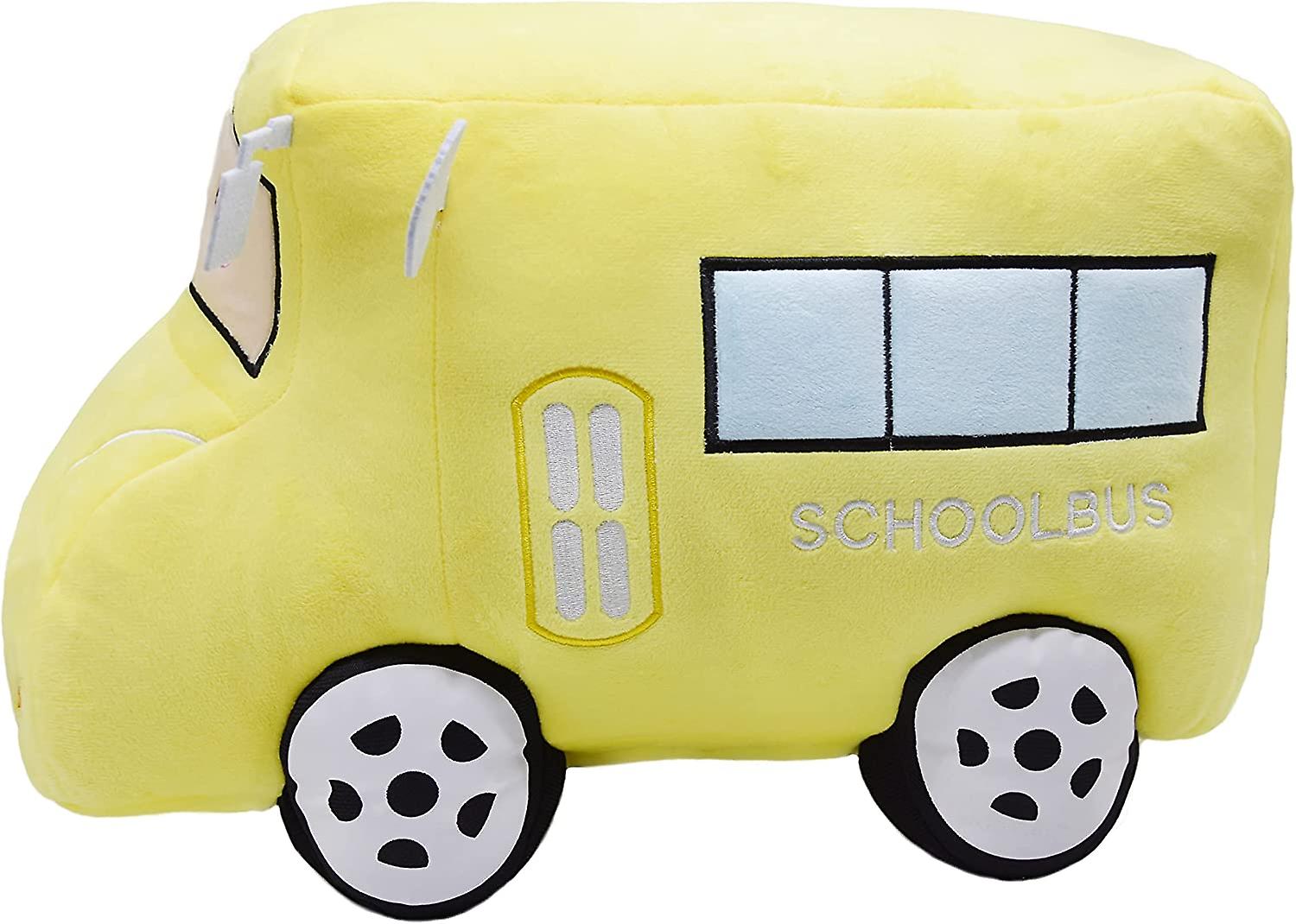 Soft Plush School Bus Stuffed Car Toy Super Cute Yellow Truck Plushie Excellent Gifts For Kids Or Birthday Party 11 Inches