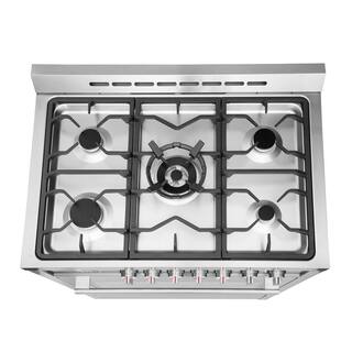 Cosmo 36 in. 3.8 cu. ft. Single Oven Gas Range with 5 Burner Cooktop and Heavy Duty Cast Iron Grates in Stainless Steel COS-965AGC