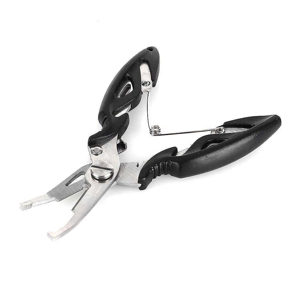 Fishing Pliers Split Ring Scissors Wire Line Cutter Hook Removers Tackle   Bag Black